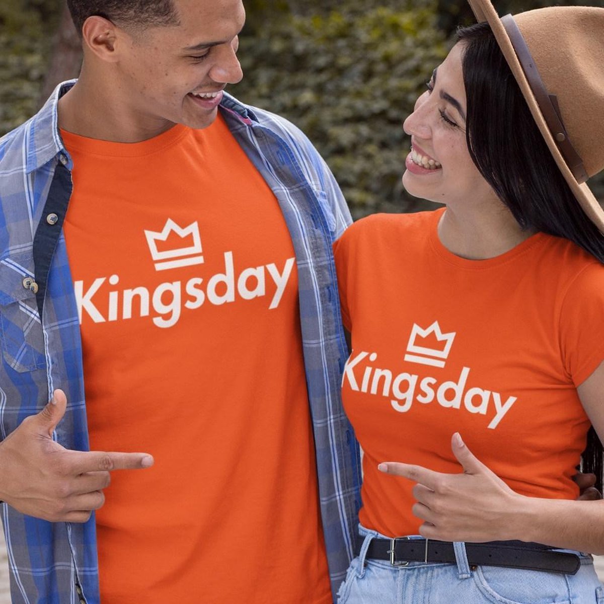Oranje Koningsdag T-Shirt Kingsday Crown (DAMES - MAAT M) | Oranje Kleding | Feestkleding